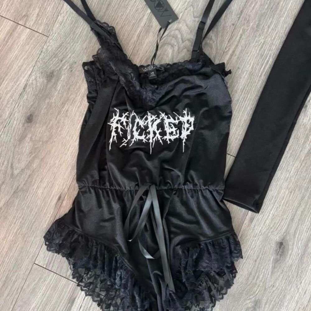 Dolls Kill Widow Teddy Romper, Size XS NWT